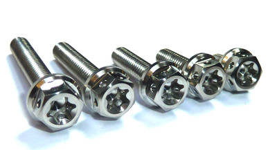 ENDURO M5 x 10-30 DUAL DRIVE TITAN RACE SPEC BOLTS SCREWS Ti TORX NO ROST