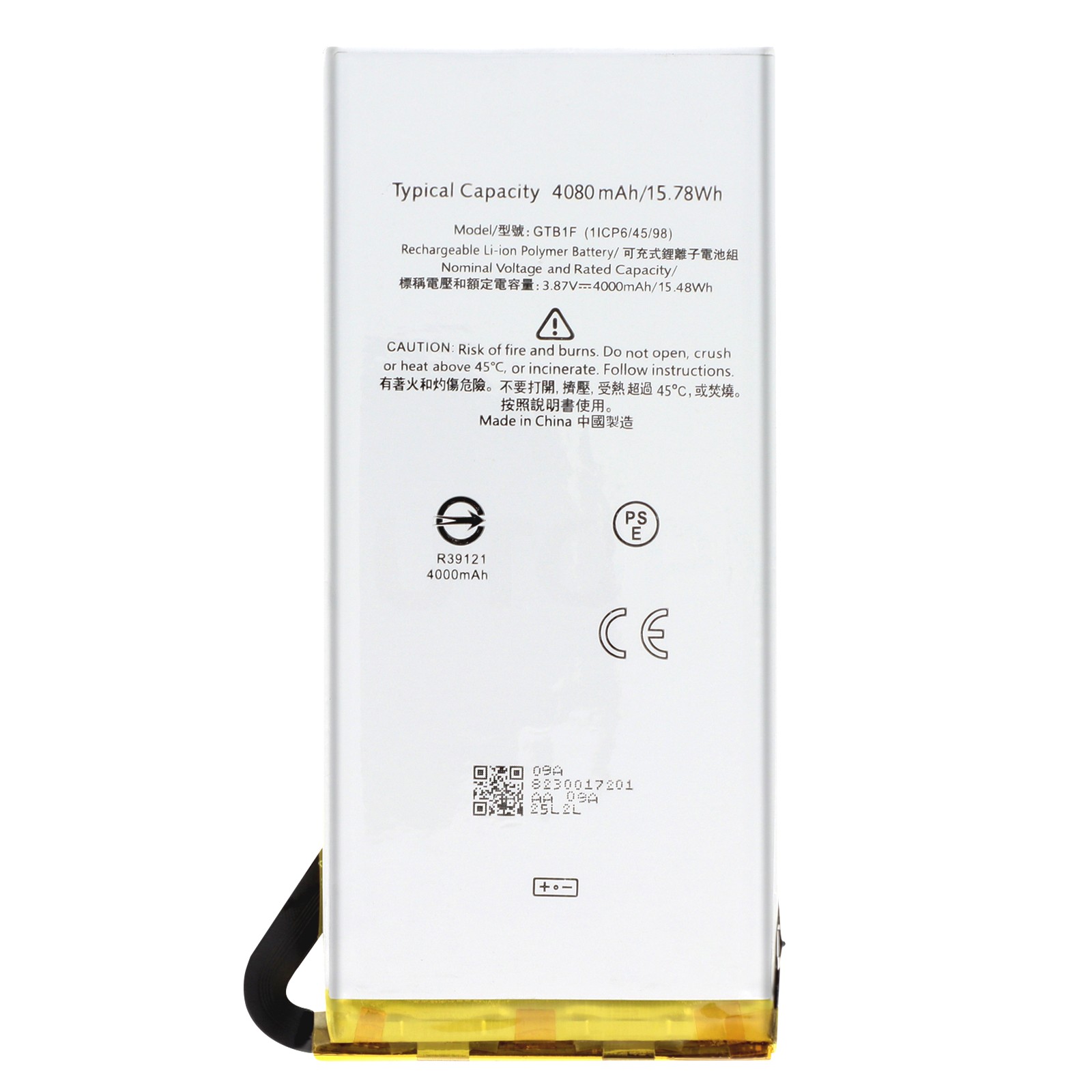 Batterie Google Pixel 5 GTB1F composant remplacement pour smartphone 4080mAh noir