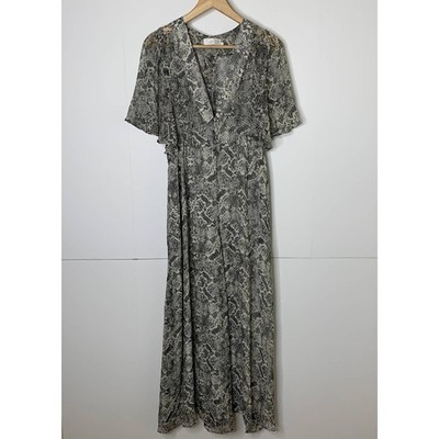 Zimmermann Phython Snake Sheer Silk Jumpsuit Womens 0
