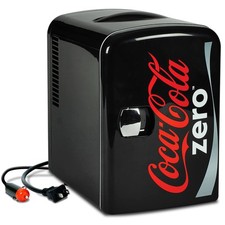 Koolatron Coke Zero Mini Fridge 6 Can 12V 110V Beverage Cooler
