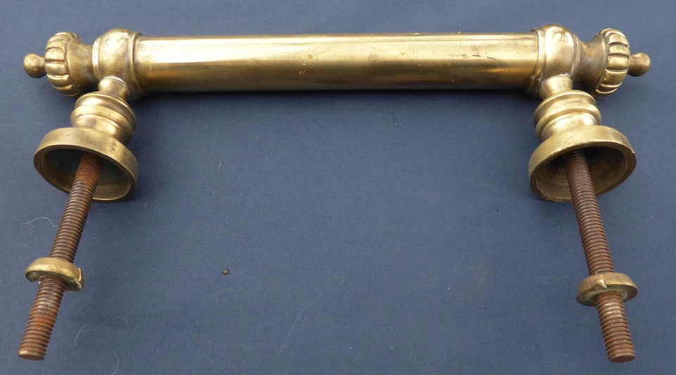 Poignée longue ancienne laiton porte d'entrée longueur 28,5 cm - Photo 2/4