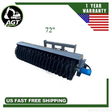 AGT 72"Hydraulic Skid Steer Broom Attachments Angle Sweeper Loaders Angle Brooms