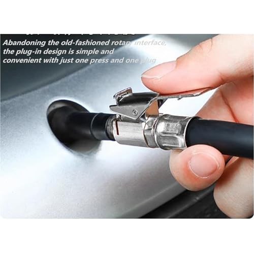 Tire Inflator with Pressure Gauge, 0-220PSI Dial Wheel Air Tire Pressure - Thumbnail 6
