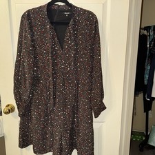 Madewell 100% Silk Balsam Tie Neck Dress in Starry Night Size 10