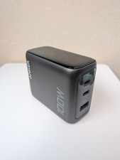 Cargador Anker, Bloque Cargador 100W Max Ultra-Compacto 3 Puertos GaN USB C