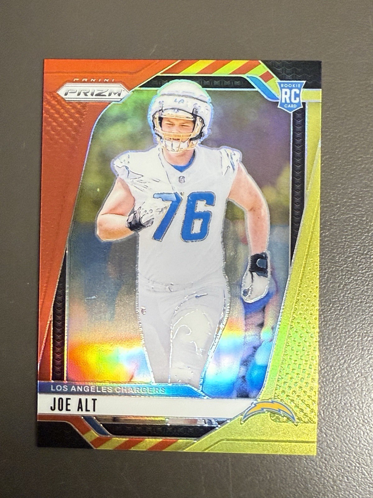 2024 Prizm Joe Alt #353 Red & Yellow Prizm RC /44 LA Chargers