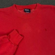 Vintage Polo Ralph Lauren Sweatshirt Mens Large Red Pony Crew Fleece Made in USA