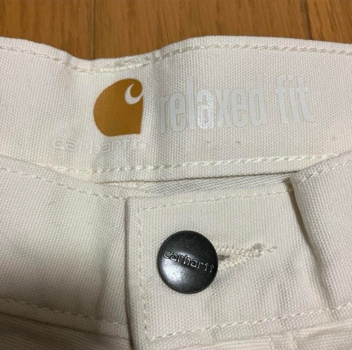 Pantalones Carhartt Doble Rodilla Blanco 34 x 32 Vintage Japón - Imagen 5 de 10