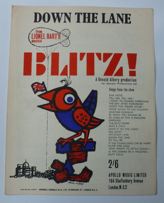 Down The Lane Blitz!  Lionel Bart London Musical Theatre Noten