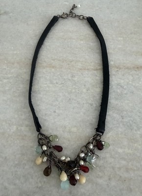Silpada Regenbogen Damen Halskette Sterling 925 facettierte Glasperlen Charms