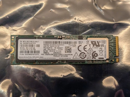 Samsung - MZ-VLB512B - PM981a - 512GB PCIe NVMe M.2 SSD - TESTED