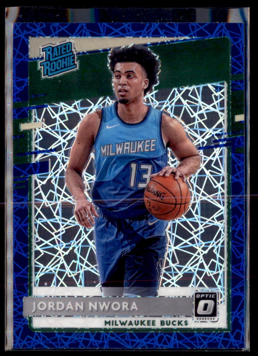 2020-21 Optic Basketball Blue Velocity Jordan Nwora Bucks 189 Rated Rookie