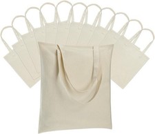12 Pack Canvas Tote Bag - Lightweight Thin Tote Bags Bulk Blank Shopping Reus...