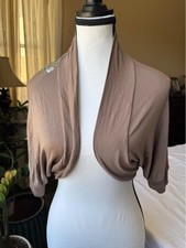 Twee Brown lace bolero shrug cardigan with floral design