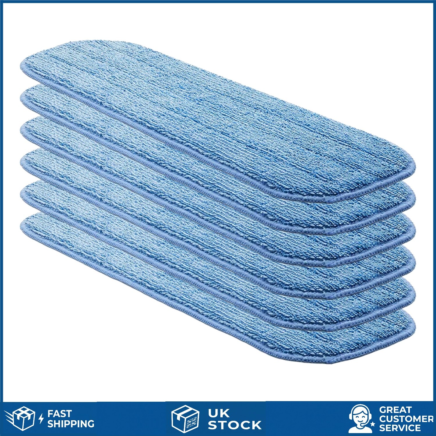 Microfiber Absorbing Wet and Dry Replacement Mop Head Refills 6 Pack