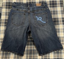 Y2K Rocawear Men's Denim Jean Shorts Baggy Long Relaxed Hip Hop Streetwear Sz 40