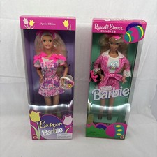 Mattel Barbie Special Edition Easter 2 Doll Lot Blonde Blue Eyes NIB Russell