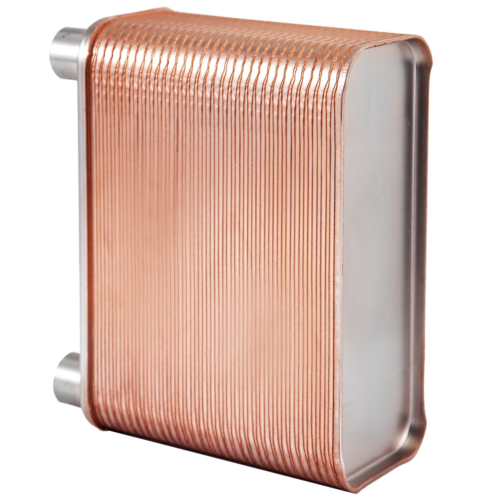 Uimoso 60Plate Brazed Heat Exchanger Brackets 1/2" FPT Ports 3x8" 316L St. Steel