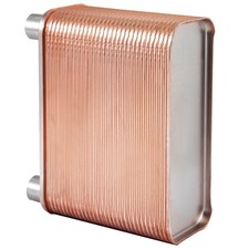 Uimoso 60Plate Brazed Heat Exchanger Brackets 1/2" FPT Ports 3x8" 316L St. Steel