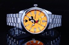 Disney Mickey Mouse Reloj Pulsera Cuarzo Banda Acero Inoxidable Batería Reloj Japón