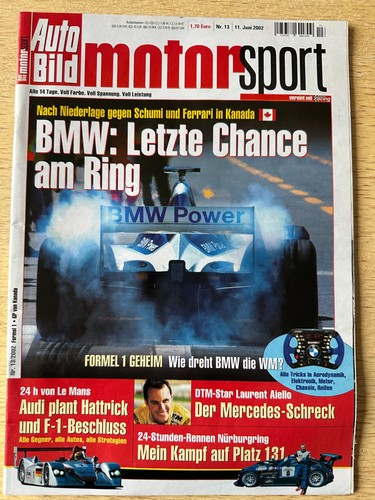 Auto Bild Motorsport Nr. 13 2002 Formel 1  Rallye WM  DTM Audi R8 Le Mans Aiello