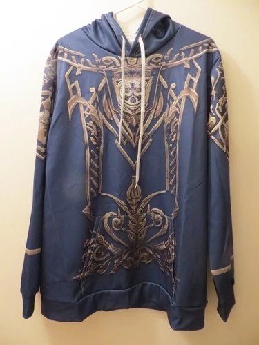 Men's Pullover Hoodie Medieval Armour Dark Blue Knight Large - product listing photo