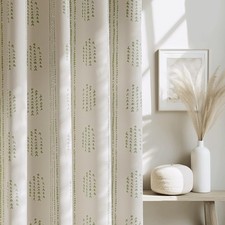 ugoutry 100 Boho Blackout Curtains 63 Inches 52"W x 63"L Pack of 2 , Green