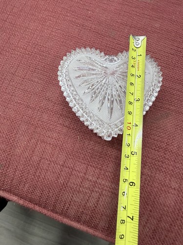 Ciotola caramelle vintage Gorham taglio cristallo a forma di cuore 4 1/2" - Foto 2 di 6