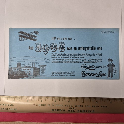Vintage Banner Lime 1908 Was an Unforgettable One Advertising Ink Blotter