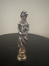 TAMPON SCEAU CACHET EN BRONZE ARGENTE FEMME 1900 EN ROBE