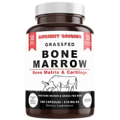 Grass Fed Bone Marrow Supplement, 3060mg, Skin, Oral Health, and Joint Support