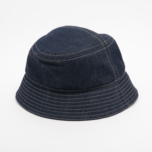Fendi FXQ958 FF Bucket Hat L Cotton Navy Blue