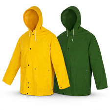 Regenjacke Regenmantel aus PVC mit Taschen Schutzjacke Wetterschutz Outdoorjacke