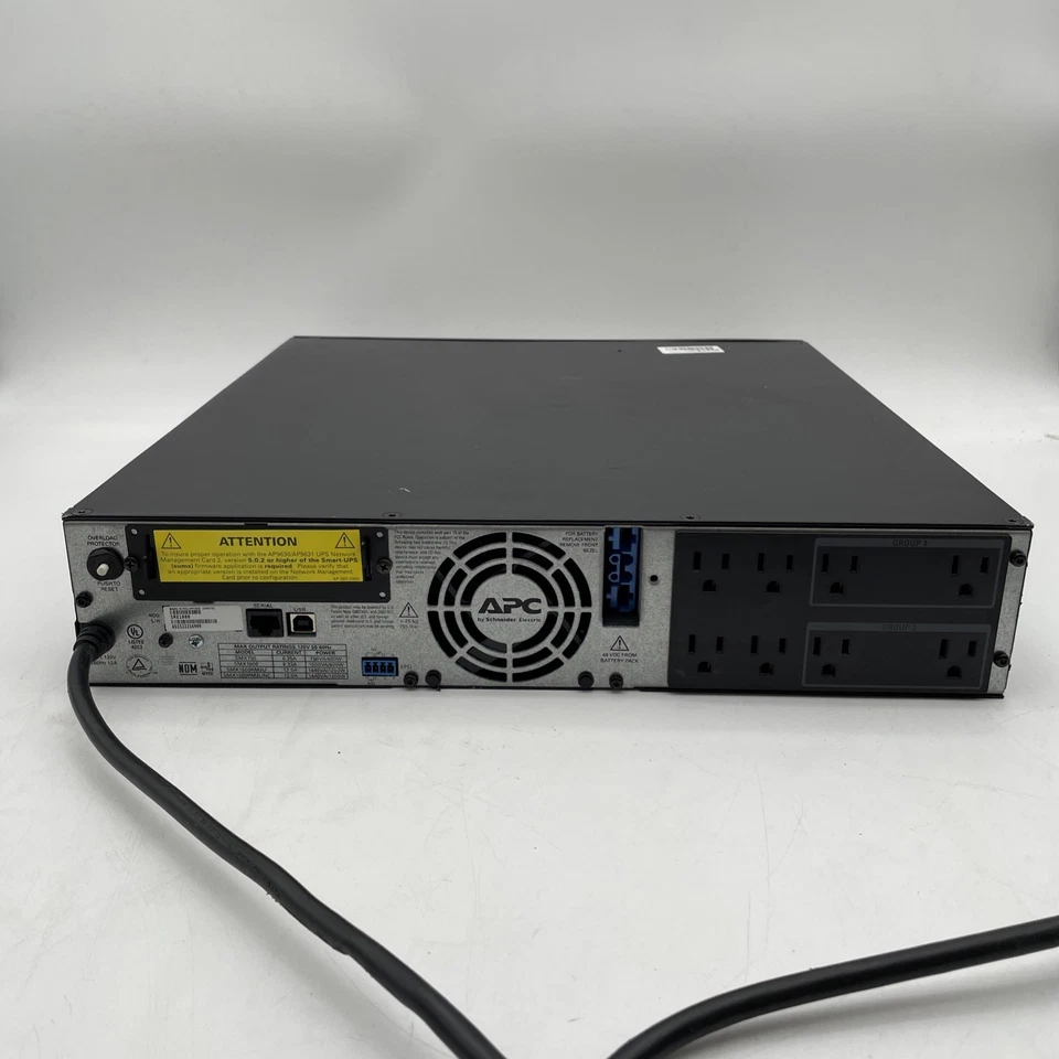 APC Smart-UPS SMX1000 1000VA 800W 2U UPS Battery Back Up - No Battery/Faceplate - Image 2 of 3