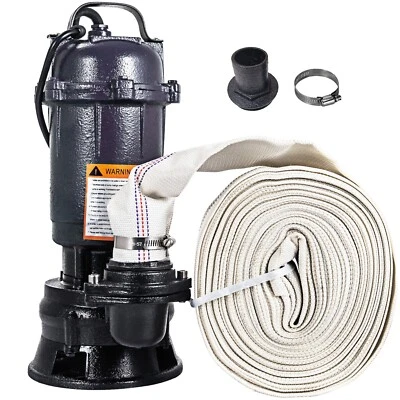 IMESHBEAN 2HP Submersible Sump Pump 1500W Cast Iron Sewage Pump 6498GPH w/66ft HOSE 220V