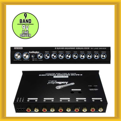 Audiopipe EQ-909X 9 Band Graphic Equalizer with 9 Volt Line Driver 12dB Boost