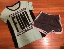 Girls Justice Lot Of 2 Shirt/top Shorts Size:10 EUC