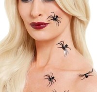 Smiffys Halloween Make-Up FX 3D Spinnen Sticker Schwarz