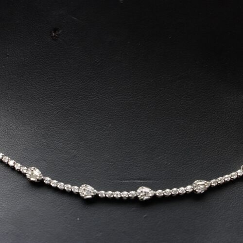 2,63 kt zertifiziertes im Labor gezüchtetes Diamant Tennis Halskette 14 K Weißgold 18 Zoll - Bild 3 von 11