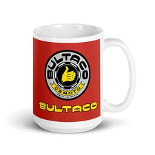  Bultaco Grey Emblem Red Moto Mug (DBL) - NEW Vintage MX Motocross