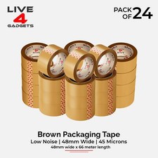 Strong Brown Tape Buff Parcel Packing Tape 48MM X 66M Box Sealing Rolls x 24