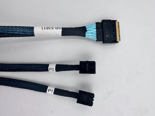 PCIe 4.0 SlimSAS SFF-8654 8i (Host) to 2 xSFF-8643 36pin (EP) Cable-80CM - 第 1/4 張圖片