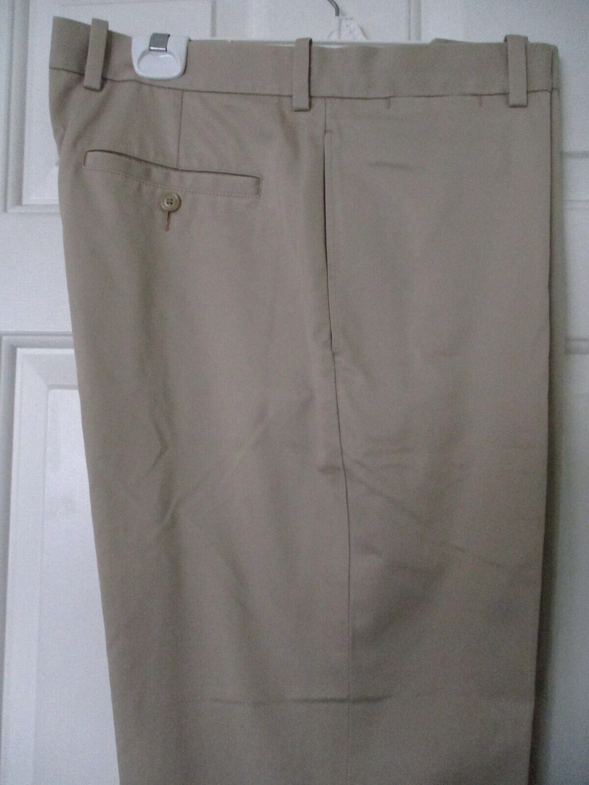 John W. Nordstrom Mens Flat Front Tan Cotton Classic Straight Leg Pant-34W x 34L