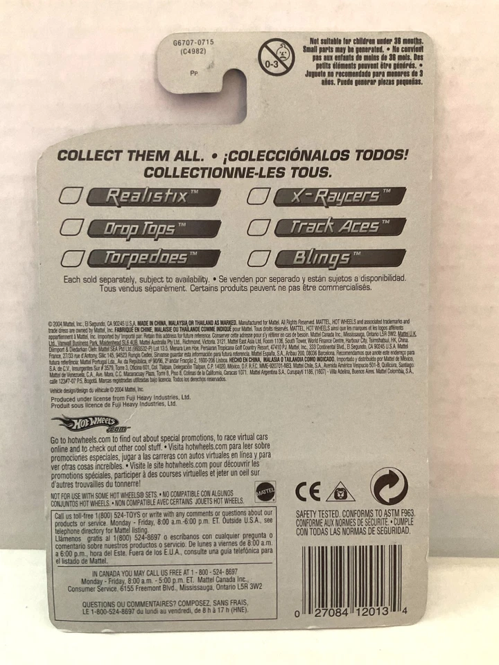 Hot Wheels SUBARU WRX - 2005 primeras ediciones #046 - negro mate, dorado ruedas PR5 Foto 4 de 4
