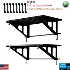 LoJok 2-Pack 2 x 3 Wall Mounted Garage Shelve...