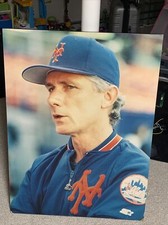 BUD HARRELSON 29x40 WOOD PRINT PHOTO PRESS LEVEL SHEA STADIUM MLB HOLOGRAM COA