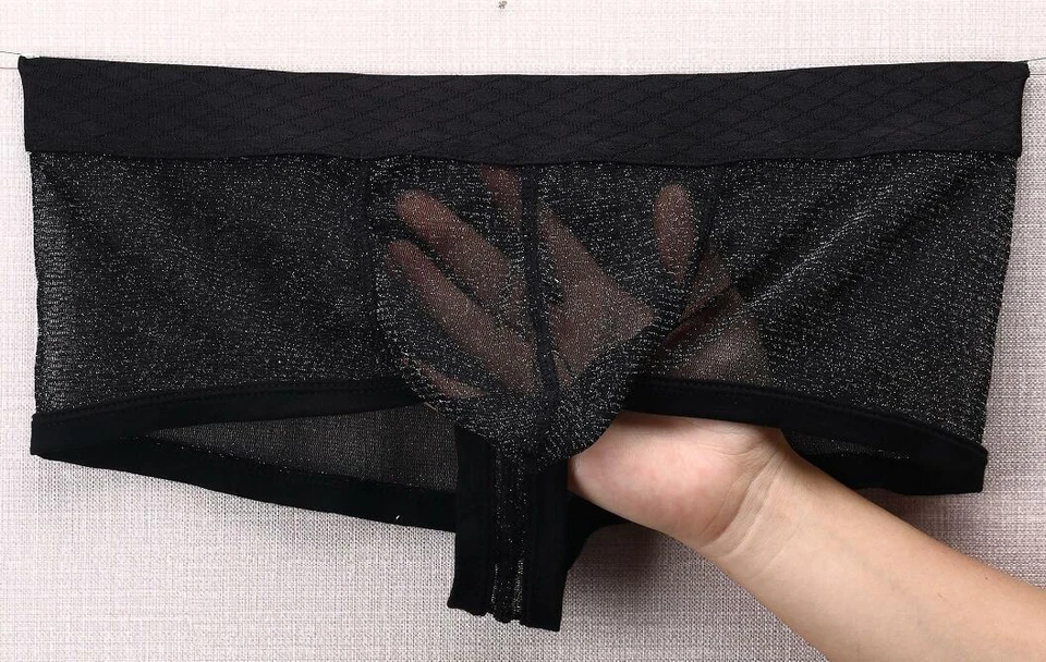 3pack Lot Sexy Mens Brief Mesh See-through Pouch Boxer Underwear Soft Breathable - Image 4 of 4