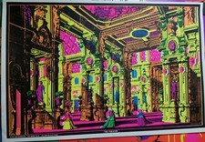 THE THEATER VINTAGE 1970 HEADSHOP BLACKLIGHT POSTER By Dick Dagres 16.5