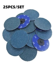 25PCS 3" Quick Change Zirconia Roll Lock Sanding Discs 36 Grit for Die Grinder