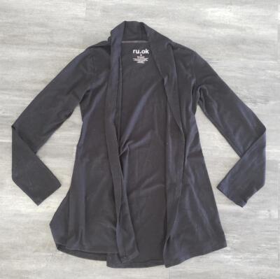 Black Basic Ru.ok Cardigan Long Sleeve
